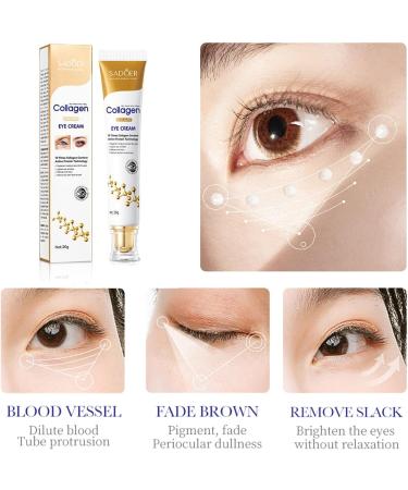 Collagen Eye Cream for Dark Circles and Puffy Eyes Instant Tightener Brighten Anti Aging Under Eye Repair Cream Hydrating Brightening Moisturiser Eye Bags Remover Wrinkle Filler Eye Serum(20g) - Buy Online on GoSupps.com