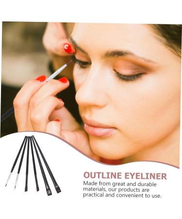 Mikinona 6pcs Eyeliner Makeup Brush Makeup Cream Brush Eye Makeup Brush Eye Tool Brush Rayon Wooden Handle - Buy Online on GoSupps.com