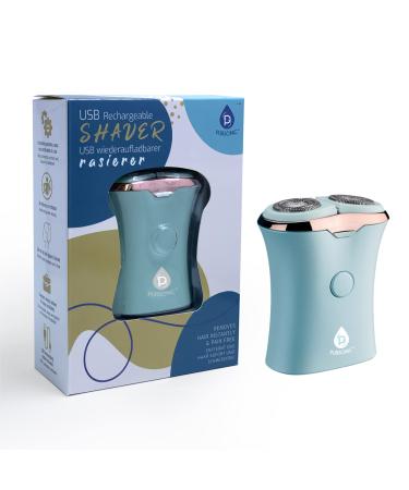 Pursonic USB Rechargeable Ladies Shaver, Removes Hair Instantly & Pain Free, Perfect Design is Great for Legs, Bikini, Arms and Ankles! (Aqua)