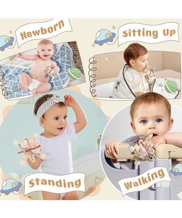 HHMY Teething Toys for Babies 3-36 Months | Soft Silicone Montessori Baby Toys | Chew & Rattle Teether for Toddlers | Sensory Gift for Boys & Girls - Buy Online on GoSupps.com