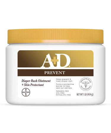 A+D Original Diaper Rash Ointment  Skin Protectant With Lanolin and Petrolatum  (Packaging May Vary) Cream 16 Ounce (Pack of 1)