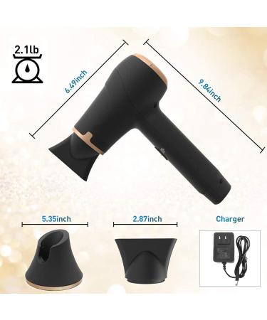 Cordless Hair Dryer Portable Hot & Cold Air Hair Dryer Rechargeable Wireless Blow Dryer w/Diffuser for Blowing Hair - Buy Online on GoSupps.com