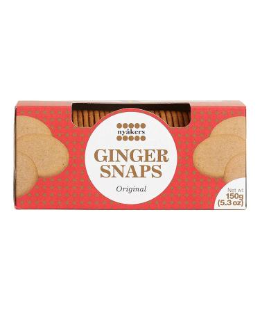 Nyakers Pepparkakor Ginger Snaps Swedish Cookie, Vegan Cookies, Dairy-Free Cookies on the Go, Snacks Holiday Gifts - 150 grams