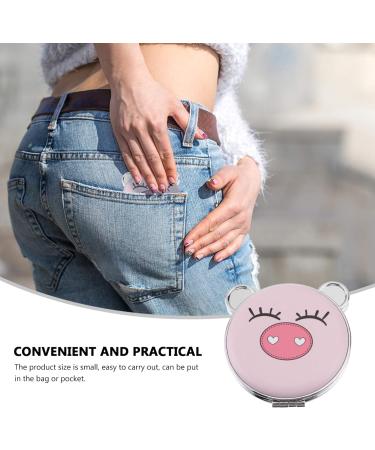 Minkissy Double-Sided Handheld Pig Compact Makeup Mirror for Women Girls - Travel and Bag Handbag Mirror - Creative and Stylish (Style 2) - Buy Online on GoSupps.com