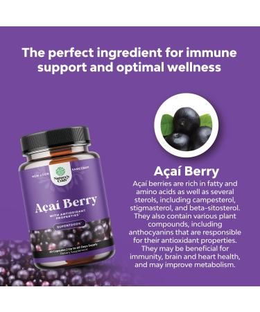 Organic Acai Berry Weight Loss Supplement - Detox & Burn Fat - Antioxidant Superfood - Boost Energy & Digestion - 60 Count - Buy Online on GoSupps.com