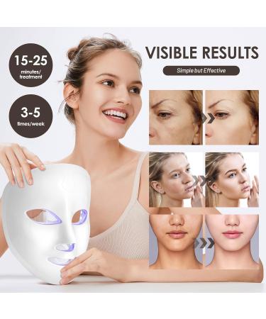 LED Face Mask Light Therapy 7 Colors Rechargeable Blue & Red Skin Care Device for Radiant Skin - Buy Online on GoSupps.com