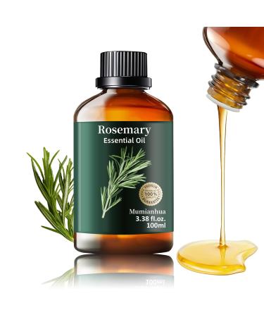 Huile de Romarin100ML 100% Pure Naturelle Huile Romarin Cheveux Rosemary Oil Pour Fortifier et Favoriser La Repousse Cheveux Aromath rapie Massage Diffuseur Pr venir Chute De Cheveux