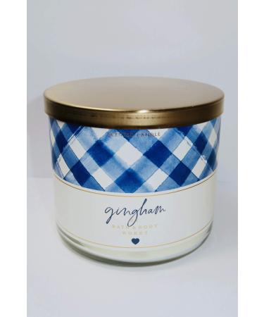 Bath and Body Works NEW Gingham 3 Wick Candle 14.5 oz w Burn Time of 25-45 Hours