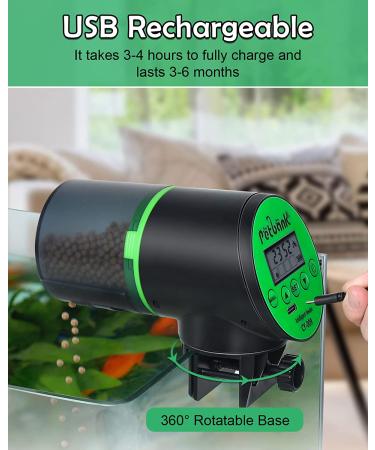 Petbank Rechargeable Automatic Fish Feeder with USB Charger - CY-009 Fish Food Dispenser for Aquarium - Buy Online on GoSupps.com