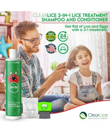Clearlice 2 in 1 Lice Treatment Shampoo & Conditioner 8 oz - Effective Head Lice Solution - Buy Online on GoSupps.com