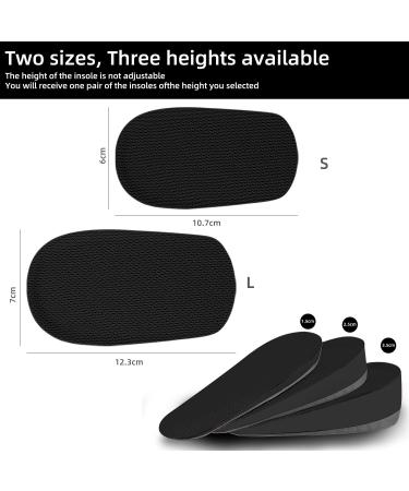 Height Increase Insoles | Gel Heel Lift Pads for Men & Women | Shock Absorption Cushions | 1 Inch Lift Inserts (Small 5-9 2 Pairs Black - Buy Online on GoSupps.com