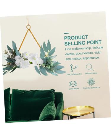 COOLHIYA Greenery Garland Wrought Iron gate Hanging Wreath Flowers Decoration Artificial Flower Garland Nordic Decor Door White 20x20cm - Buy Online on GoSupps.com