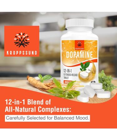 Kroppssund Natural Dopamine Supplement - Boost Mood & Focus - 90 Tablets - International Shipping Available - Buy Online on GoSupps.com