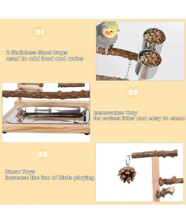 Wishesmar WellensiTich Playground for Nymphensittich Parrots - Climbing Swing Feeder-Cup Toy Ladder & Tray - Wooden Playset 45x37x26 cm #a wood 001 - Buy Online on GoSupps.com