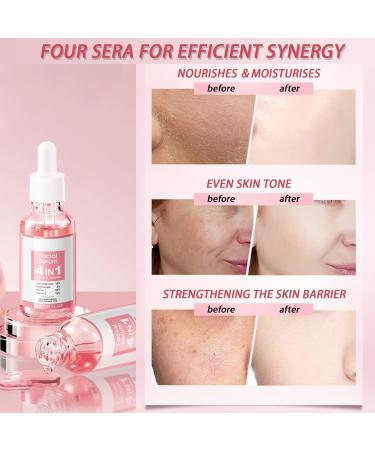 4 in 1 Anti Aging Face Serum for Women Serum Face with Hyaluronic Acid Nicotinamide Vitamin C Vitamin E skin care for Fade Fine Lines Improve Dull Tired Skin Fades Dark Spots - Buy Online on GoSupps.com