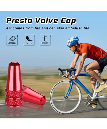 Bike Presta Valve Caps - Aluminum Alloy Dust Covers for Presta/French Valves, 5-Pack Red - Buy Online on GoSupps.com