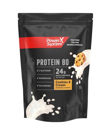 Protein 80 Cookies & Cream Protein Powder 360g for Protein Shake Gluten Free