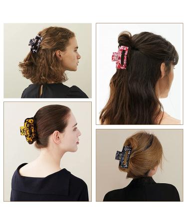 Deviegath 10 Pack Celluloid Rectangular Hair Claw Clips for Women and Girls - Buy Online on GoSupps.com