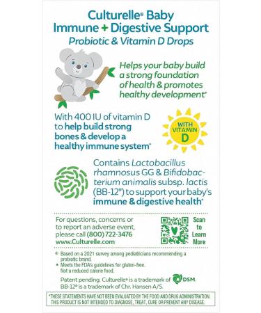 Culturelle Pro Strength Daily Probiotic Capsules Probiotics for Men & Women 60 Count 2 months + Culturelle Baby Immune & Digestive Support Probiotic + Vitamin D Drops 0-12 Months 30 Day Supply 9ml - Buy Online on GoSupps.com