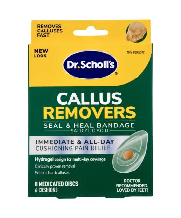 Dr. Scholl's CALLUS REMOVER with Duragel Technology 6ct. Removes Calluses Fast and Provides Cushioning Protection against Shoe Pressure and Friction for All-Day Pain Relief