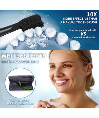 YUNCHI Y2 Sonic Electric Toothbrush - Charcoal Bristles, 5 Modes, Smart Timer, 8 Brush Heads | Deep Clean & Fresh Breath for Adults & Kids - Buy Online on GoSupps.com