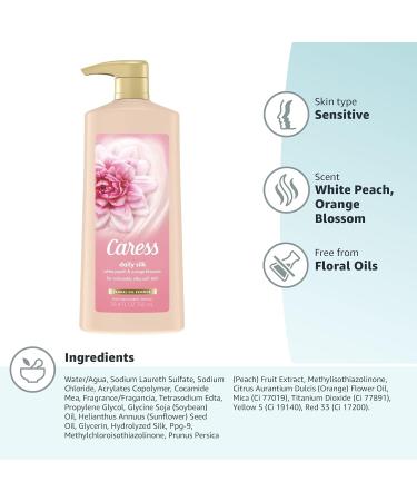 Caress Hydrating Body Wash, Silk Extract & Floral Oil, 25.4 Fl Oz (Pack of 4) - Buy Online on GoSupps.com