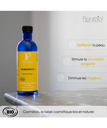 Florabiol - Set of 2 Organic Witch Hazel Floral Waters (200 ml x 2) - Astringent Lotion - Refreshing Purifying - Ecocert Certified - Made in France - Buy Online on GoSupps.com