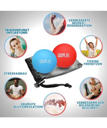 ResultSport Lacrosse Ball for Plantar Fasciitis Relief | Foot Massage & Trigger Point Therapy | Deep Tissue Myofascial Release (Blue/Red) - Buy Online on GoSupps.com