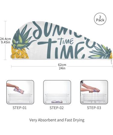 Seamless Pineapple Hair Towel 2 Pack | Super Absorbent Quick Dry Hair Turbans for Women & Girls - Buy Online on GoSupps.com