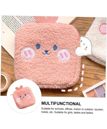 KALLORY Teen Napkin Wallet Set | Mini Rabbit Zipper Pads for Menstrual Cycle | Cute Plush Pouch for Women | Cartoon Cosmetic Bag - Buy Online on GoSupps.com