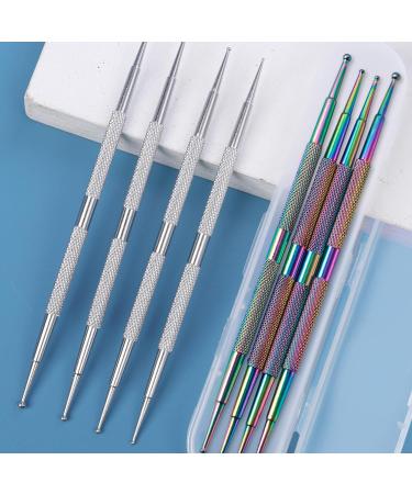Nail Art Dotting Pen 8PCS 2 Way Dotting Pen Tool Metal Dotting Pen Nail Polish Colouring Pen Double Ended Nail Art Dotting Pen for Home DIY Salon Use - Buy Online on GoSupps.com