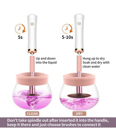 Fesmey Electric Makeup Brush Cleaner Spinner with 8 Size Collars - Fast & Automatic Makeup Brush Cleaning Machine (White) - Buy Online on GoSupps.com