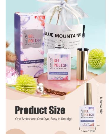 Kalolary Clear Blooming Gel Nail Polish 15ml UV LED Soak Off Nail Art Polish for Spreading Effect Marble Nail Gel Paint Nail Designs for DIY Flower Animal Watercolor Manicure Kit - Buy Online on GoSupps.com