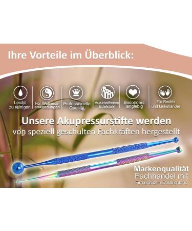 Premium Acupressure Pencil Set | Titan Stainless Steel Meridian Pens (2/5mm & 5/10mm) | Acupuncture & Massage Pins in Blue & Multicolored - Buy Online on GoSupps.com