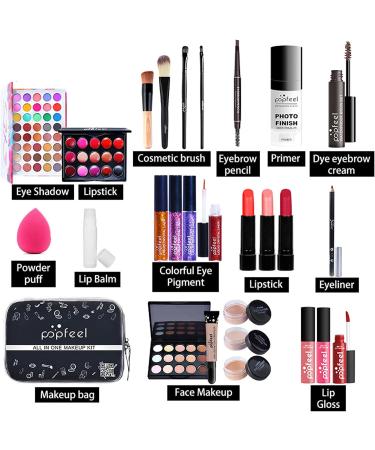 Professional Makeup Set with 27 pcs - MKNZOME Cosmetic Starter Kit | Portable Travel Palette with Storage Bag | Ideal Gift for Teens & Adults - Buy Online on GoSupps.com