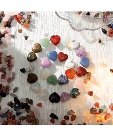 15 PCS Natural Heart Crystals Healing Gemstones Set - Chakra Stones for Reiki Balancing and Crystal Lovers - Bulk Decor Gift - Buy Online on GoSupps.com