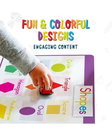 merka Kids Placemats Set - Non Slip Disposable Toddler Placemats with Letters, Numbers, Shapes, and Colors - Montessori Alphabet Learning Mats - Set of 4 - 17 x 11 - Buy Online on GoSupps.com