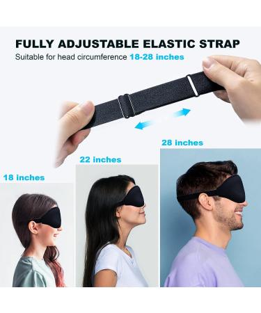 3D Contoured Sleep Eye Mask for Men and Women - 100% Light Blockout, Adjustable Strap, Soft Comfort Eye Shade - Perfect for Sleep, Travel, Yoga, and Eyelash Extensions - Black - Buy Online on GoSupps.com