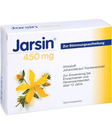 Jarsin 450 mg - Natural Mood Support with St. John's Wort | 100 Tablets for Adults & Teens - Buy Online on GoSupps.com
