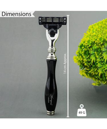 Haryali London Men's 5 Pc Shaving Set with Razor, Brush, Soap, Bowl & Stand - Black Color - Perfect Gift - Buy Online on GoSupps.com