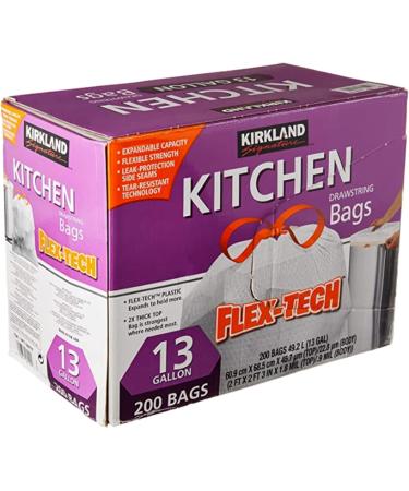 P2P Kitchen Trash Bags 13 Gallon Drawstring Gripping Trash Bag Expandable Thick Top Flexible Leak Proof Tear Resistant 200 Count - Buy Online on GoSupps.com