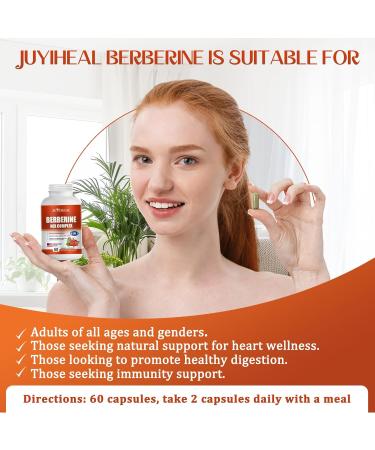 JUYIHEAL 2Pack Berberine with Ceylon Cinnamon Turmeric Milk Thistle Artichoke Black Pepper Berberine Supplement for Support Immune System - 120 Capsules Berberine HCI - Buy Online on GoSupps.com