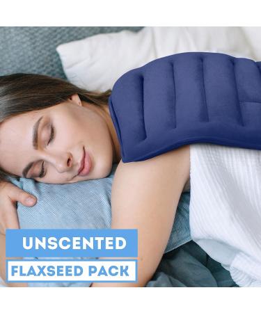 TruHealth Weighted Microwavable Heating Pad - FSA HSA Approved | Soft Plush Cover | Natural Unscented Flaxseed | Moist Heat/Cooling | Large Navy - Buy Online on GoSupps.com