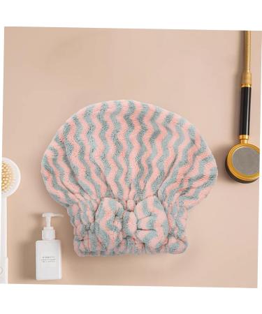 1Pc Striped dry hair cap absorbent head wrap bandanas for women head wraps for women hat for women headbands for girls Bath Caps Miss take a bath fiber dry shower cap As Shown 28x25cm - Buy Online on GoSupps.com