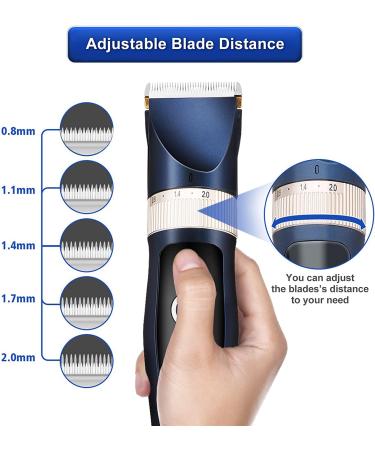 Cordless Dog Hair Clipper Kit - Low Noise Trimmer for Dogs & Cats - Rechargeable Grooming Set with Guide Comb, Comb, and Scissor (Blue) - Buy Online on GoSupps.com