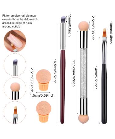Aster 4-Piece Nail Brush Set - Acrylic Brush & Sponge Applicator with 6 Replacement Heads | Perfect Nail Art Tools for Stunning Designs | International Shipping Available - Buy Online on GoSupps.com