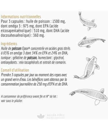 Natura Force EPAX Certified Fish Oil Omega 3 of EPA 34% & DHA 24% Types Wild Fish from Protected Fishing and Heavy Metals - 90 Marine Capsules - Buy Online on GoSupps.com