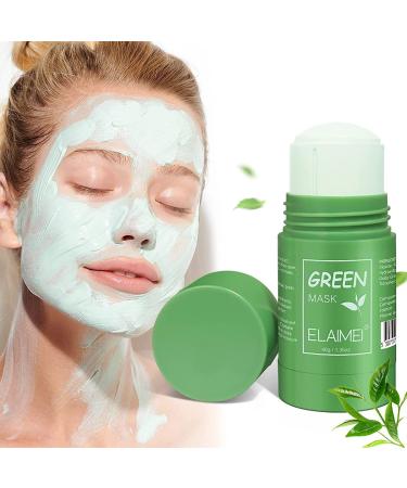 Green mask stick green tea purifying clay stick mask deep cleaning for oil control removed blackheads moistened acne-clearing improves dihaut for all skin types men women - Buy Online on GoSupps.com