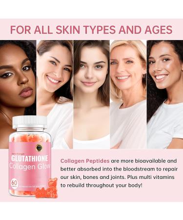 CHANGARLOAD Glutathione Collagen Glow Gummies for Women, Glutathione Collagen Glow Gummies for Dark Spot, 60/120Pcs Korean Organic Glow Beauty Collagen for Skin Care Anti-Aging (1) - Buy Online on GoSupps.com