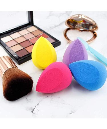 BEAKEY 4+1Pcs Makeup Sponges with Powder Brush | Professional Beauty Sponge Blender & Kabuki Brush Set - Buy Online on GoSupps.com
